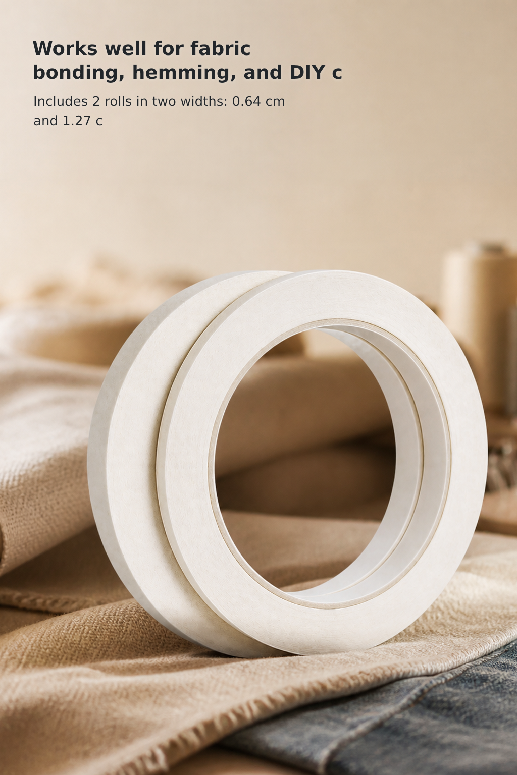 Double-Sided Fabric Tape, 2 Rolls
